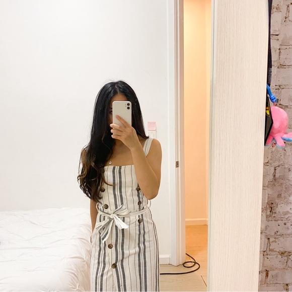 Bershka Striped Midi Dress - Picture 1 of 11